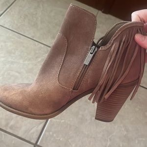 Jessica Simpson faux suede fringe boots